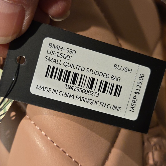 NWT - Badgley Mischka Quilted Blush Shoulder & Hand Bag - Picture 11 of 11